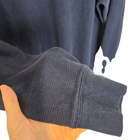 Polo Ralph Lauren Sleepwear Thermal Shirt Waffle Knit Long Sleeve XL Navy Blue - Picture 4 of 8